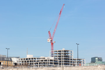 London, United Kingdom - Februari 22, 2019 : A new building under construction in London on Februari 22, 2019