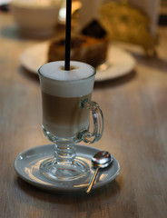 cup of coffee on table in cafe