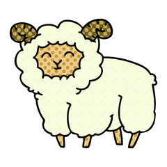 quirky comic book style cartoon ram