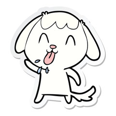sticker of a cute cartoon dog