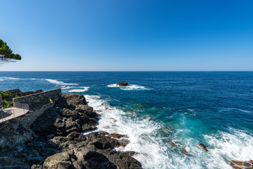 Mediterranean Sea and cliff - Framura Liguria Italy