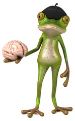 Fun french frog - 3D Illustration