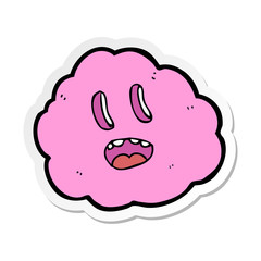 sticker of a cartoon spooky cloud