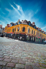 beautiful and colorful old city center of lille