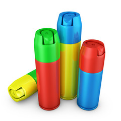 Color spray cans
