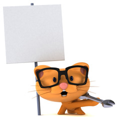 Fun cat - 3D Illustration
