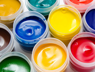 Gouache paint isolated on a white