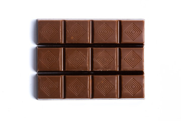 Chocolate piece isolated on white