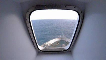 Irish ferry driving to Dublin harbour - Ireland