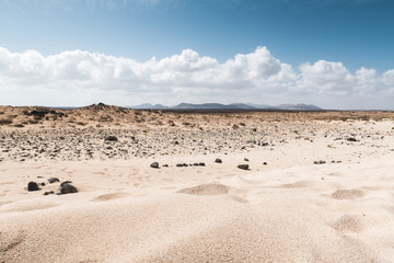 Fototapeta na wymiar Beautiful Beach Landscape with sand on a sunny day