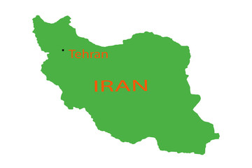 Magnifying Iran on map pin place plan .