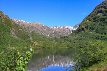 Fototapeta na wymiar Hiking in Godvassdalen in Northern Norway