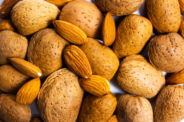 Fresh almonds in shell isolated
