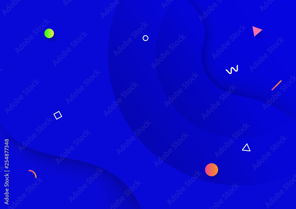 Aufkleber Blue abstract wave gradient background design vector