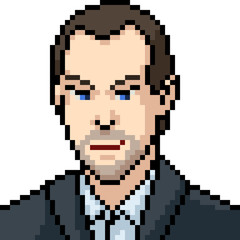 vector pixel art man portrait