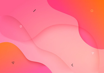 Pink abstract wave gradient background design vector
