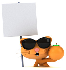 Fun cat - 3D Illustration