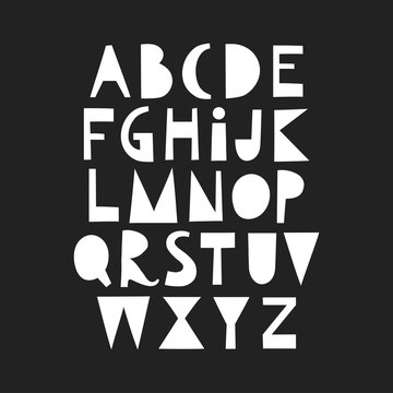 Vector papercut uppercase alphabet on black background