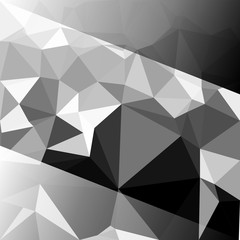 Abstract grey, black and white Polygon background. Low Poly Creative template or pattern. 
