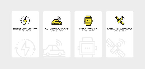 SMART TECHNOLOGY LINE ICON SET