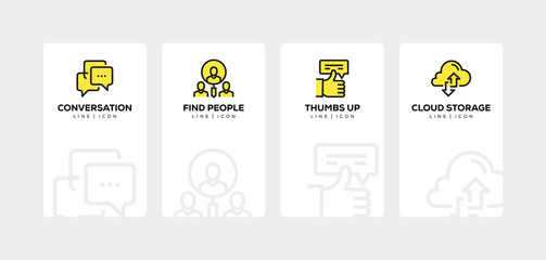 Fototapeta premium SOCIAL MEDIA LINE ICON SET
