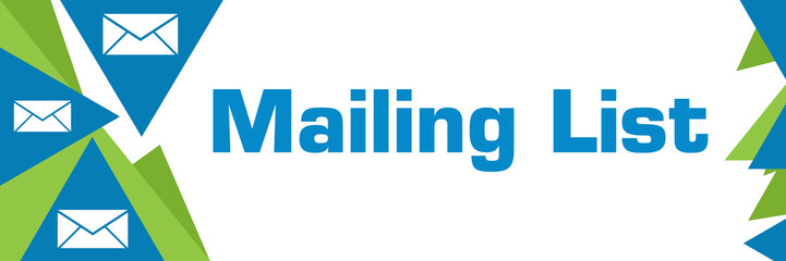 Mailing List Green Blue Triangle Text 