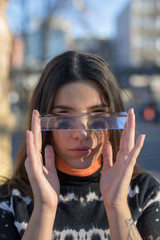 Fototapeta premium portrait of a girl in sunglasses