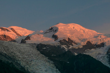 Fototapeta premium Mont Blanc massif at sunset. Alps.