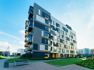 Apartment modern home house residential complex real estate outdoor