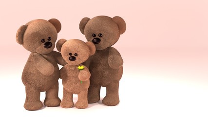 loving bears family illustration