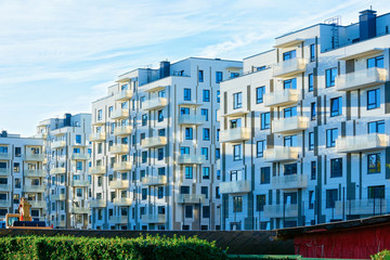 Apartment residential modern house buildings exterior outdoor facilities concept