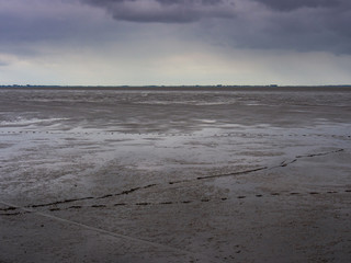 Das Wattenmeer der Nordsee bei Ebbe