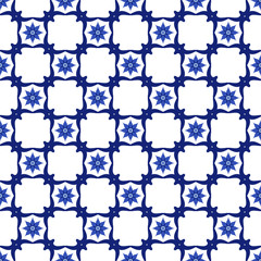 Vintage seamless pattern in Portugal style azulejo