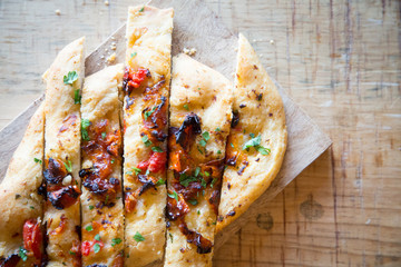 Roasted pepper flat bread