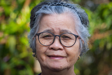 Portrait face of a senior woman.