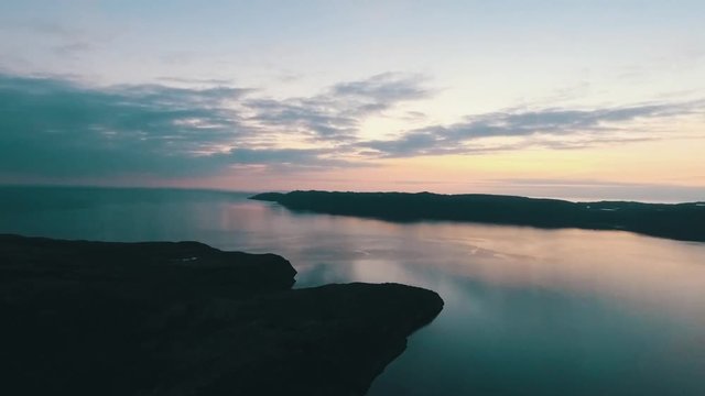 View of the city of Severomorsk from the sea