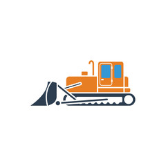 Naklejka premium Icon of Construction bulldozer