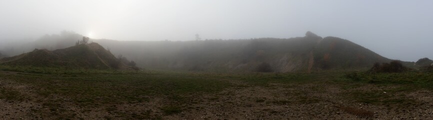 Fog at an old gravel pit in Denmark