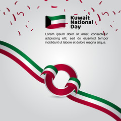 Kuwait National Day Flag Vector Template Design Illustration