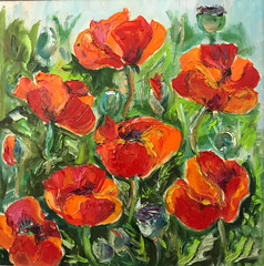 Drawing of bright sunny poppy