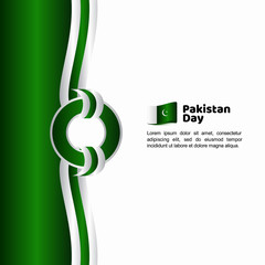 Obraz premium Pakistan Day Flag Vector Template Design Illustration
