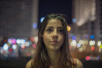 young woman in the city