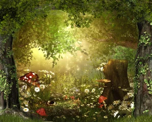 Door stickers Childrens room Enchanting Lush ,Fairy Tale Woodland