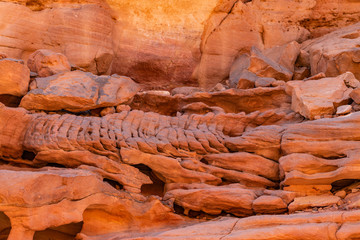 Coloured Canyon is a rock formation on Sinai peninsula. Sights of Nuweiba, Egypt.