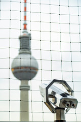 View of Television tower in Berlin from telescope