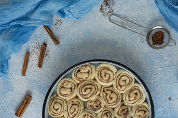 Cinnamon rolls ready to be baked