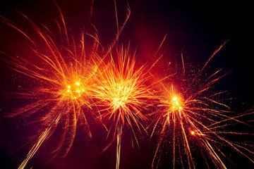 Fireworks in the sky at night as a background