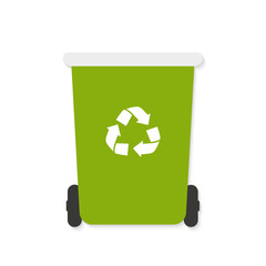 Rubbish Container. rash bin and garbage icons, vector concept