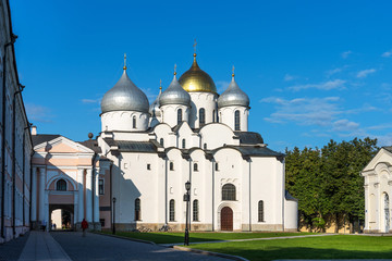 Fototapeta na wymiar Cathedral of St. Sophia in Veliky Novgorod, Russia.