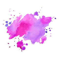 Abstract isolated colorful vector watercolor splash.